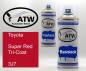 Preview: Toyota, Super Red Tricoat, 3J7: 400ml Sprühdose + 400ml Klarlack - Set, von ATW Autoteile West.